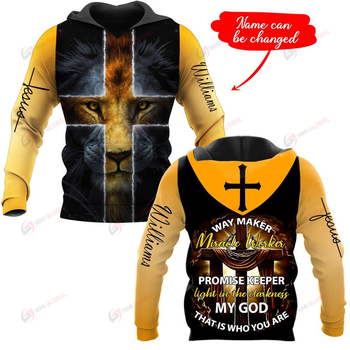Way maker yellow cross lion Personalized name ALL OVER PRINTED SHIRTS DH102304