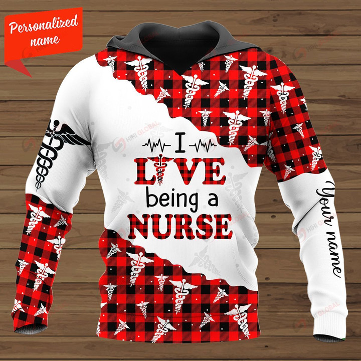 I Live Being A Nurse Personalized ALL OVER PRINTED SHIRTS