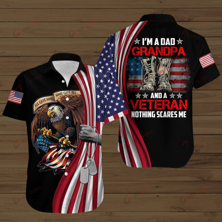 I am a Dad Grandpa and a Veteran Nothing Scares me ALL OVER PRINTED SHIRTS
