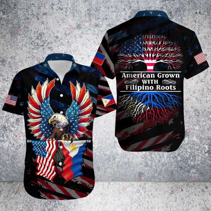 American Grown With Filipino Roots Philippines United States Eagle Best gift for Independence Day ALL OVER PRINTED SHIRTS