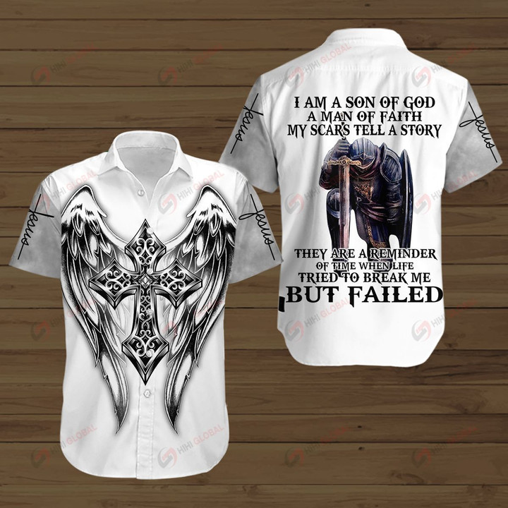 I AM SON OF GOD KNIGHT CHRISTIAN JESUS ALL OVER PRINTED SHIRTS

