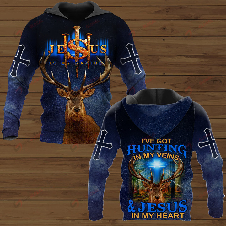 I've Got Hunting In my Veins Jesus in my heart ALL OVER PRINTED SHIRTS
