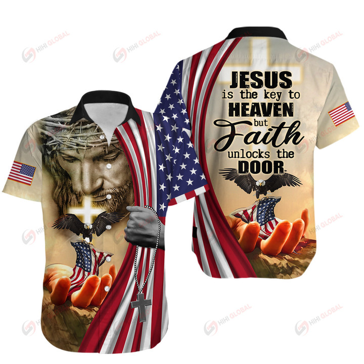 Jesus is the Key to Heaven but Faith Unlocks the Door Christian God Jesus ALL OVER PRINTED SHIRTS