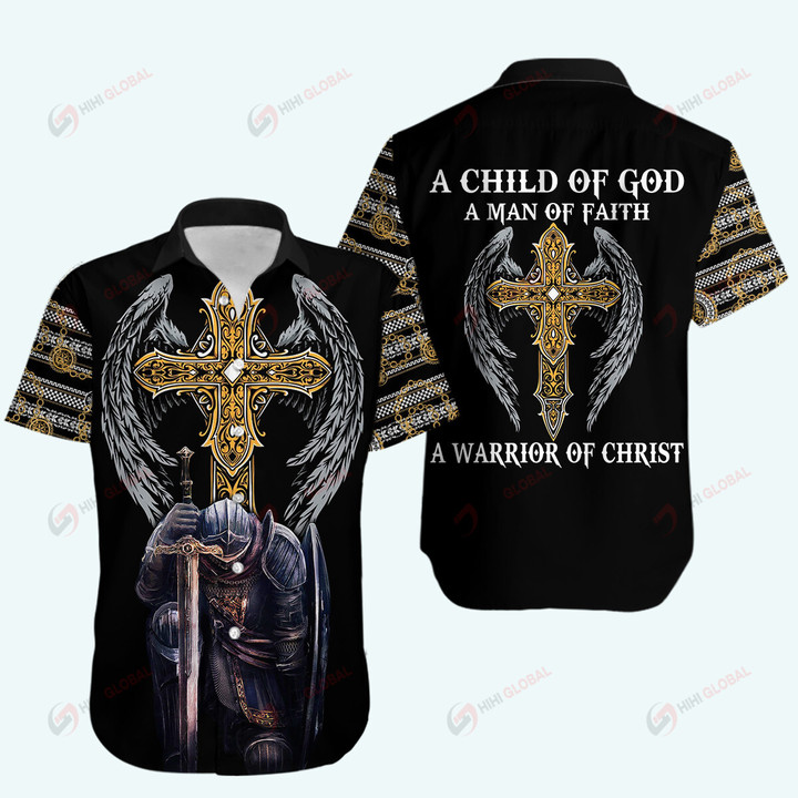 A Child Of God A Man of Faith a warrior of Christ Templar Knight Christian God Jesus ALL OVER PRINTED SHIRTS