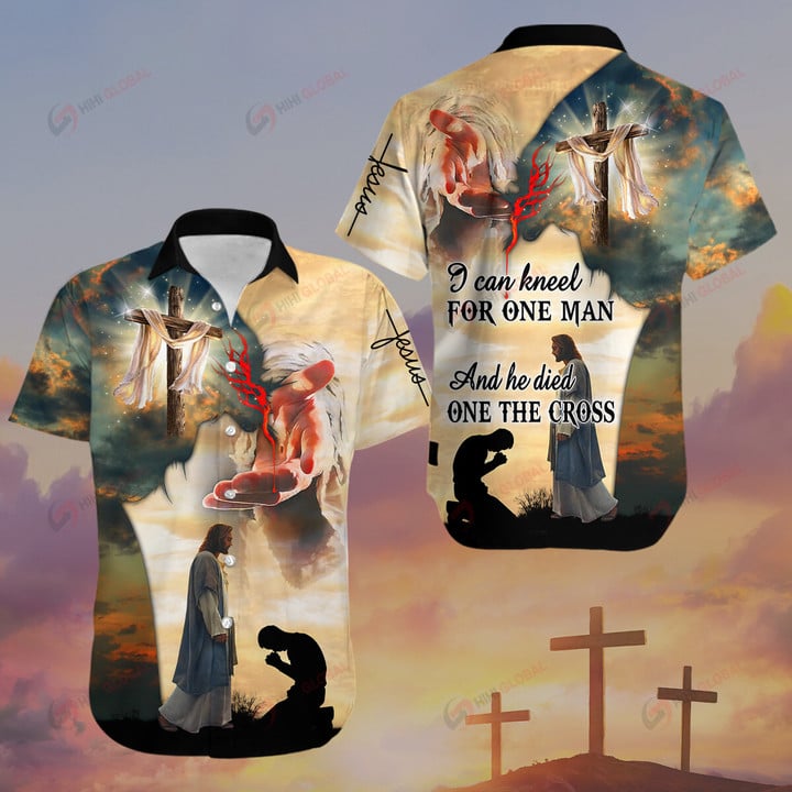 I can kneel for one man and he died one the cross Christian God Jesus Personalized ALL OVER PRINTED SHIRTS
