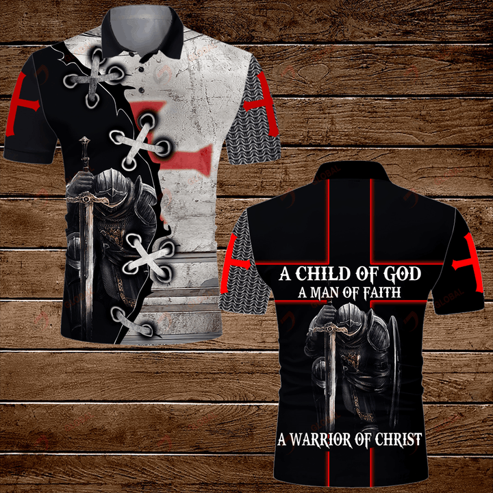 A child of God a man of faith a warrior of Christ Knight Templar Jesus Christian ALL OVER PRINTED SHIRTS DH063008
