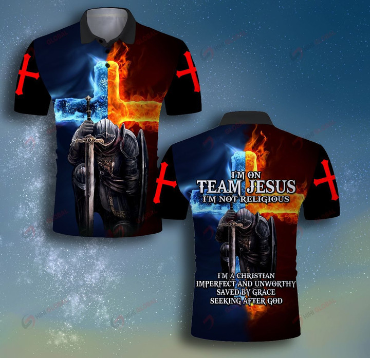 I am team on Jesus fire Knight Jesus Christian ALL OVER PRINTED SHIRTS DH070103