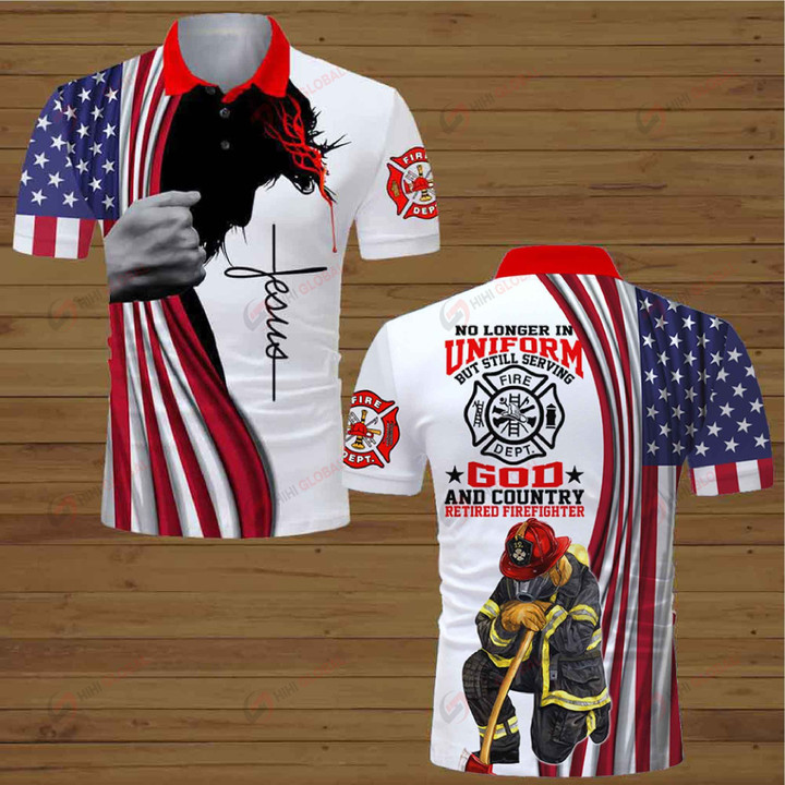U.S Firefighters No longer in Uniform but still serving God and country retired Firefighter ALL OVER PRINTED SHIRTS hoodie 3d 0701667