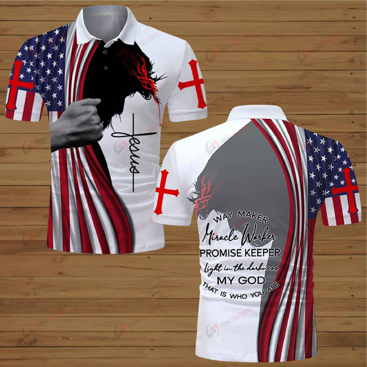 Way maker US Flag Jesus Christian  ALL OVER PRINTED SHIRTS DH070303