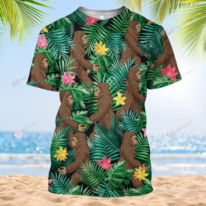 Hippie Bigfoot Forest Tropical Floral Camping Summer Vacation ALL OVER PRINTED SHIRT HH0707100