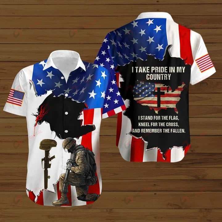 U.S Veterans I take pride in my country I stand for the flag Kneel for the Cross and remember the fallen ALL OVER PRINTED SHIRTS hoodie 3d 0707671