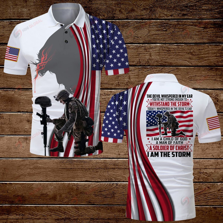 I am a Child of God a man of Faith a Soldier of Christ Veteran Jesus American Flag ALL OVER PRINTED SHIRTS DH071305
