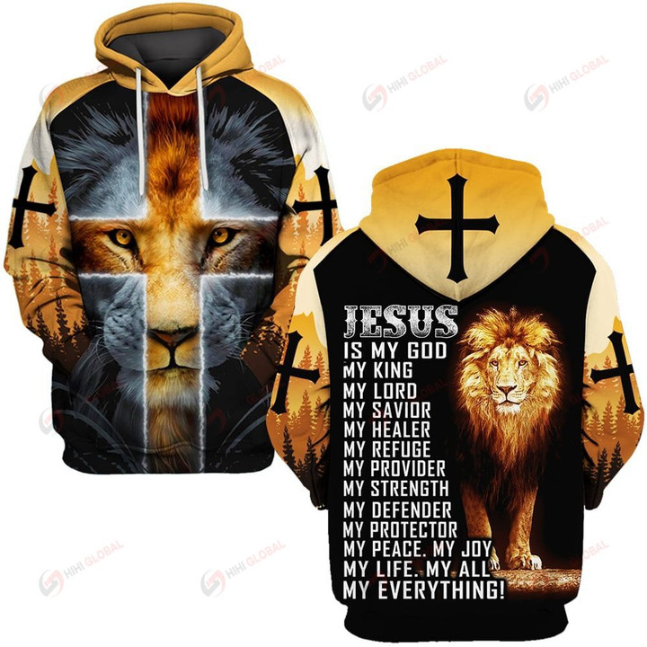 Jesus is my everything yellow lion ALL OVER PRINTED SHIRTS DH071601