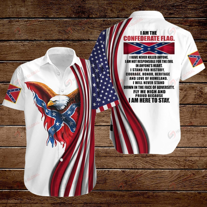   Confederate States of America Flag I am here to stay ALL OVER PRINTED SHIRTS hoodie 3d 0713668