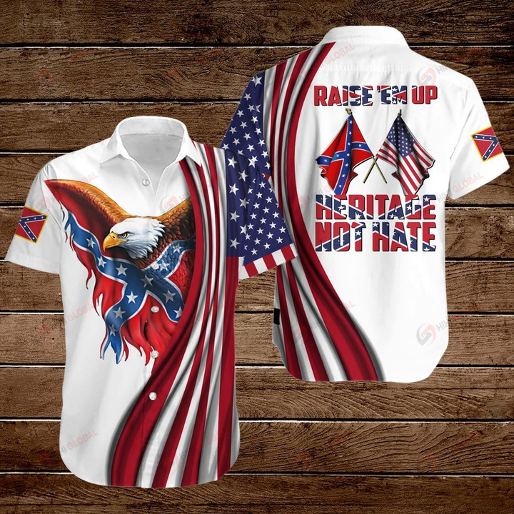 Raise 'Em up Heritage not hate Confederate states of America flag ALL OVER PRINTED SHIRTS DH072404