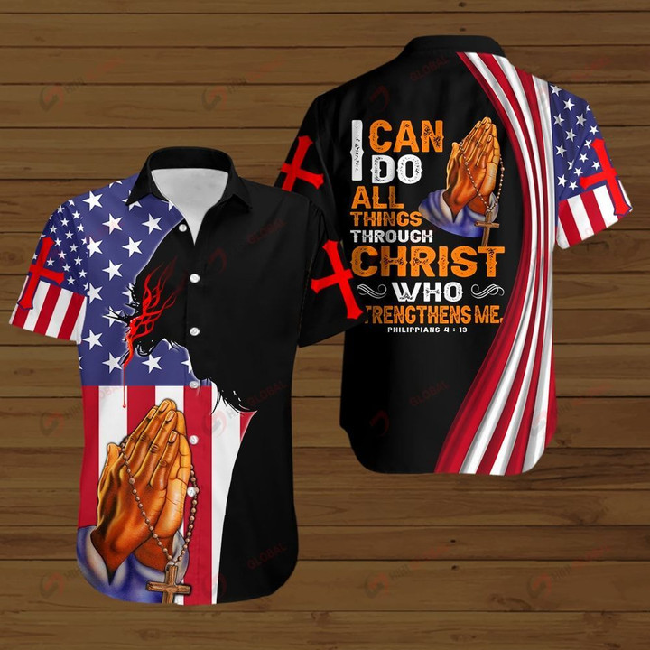I can do all things through Christ who strengthens me American Flag Jesus prayer ALL OVER PRINTED SHIRTS DH080108