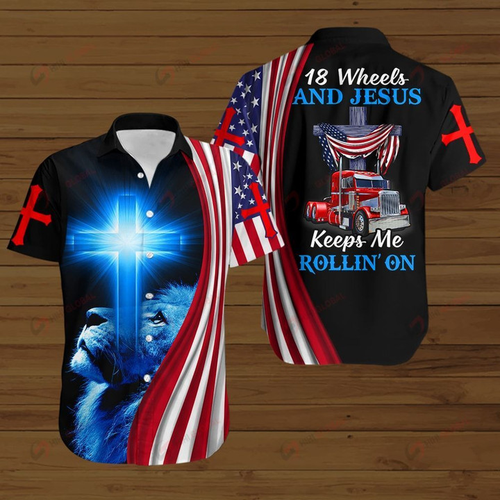 Truck Driver 18 wheels and Jesus keeps me rollin' on ALL OVER PRINTED SHIRTS hoodie 3d 0811890