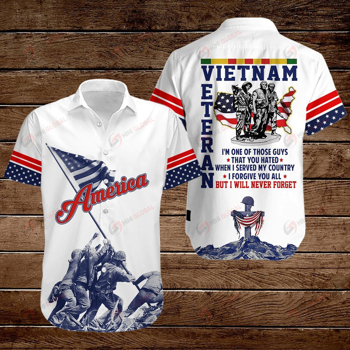 Vietnam Veteran I'm one of those guys that you hated I will never forget American Flag ALL OVER PRINTED SHIRTS DH090310