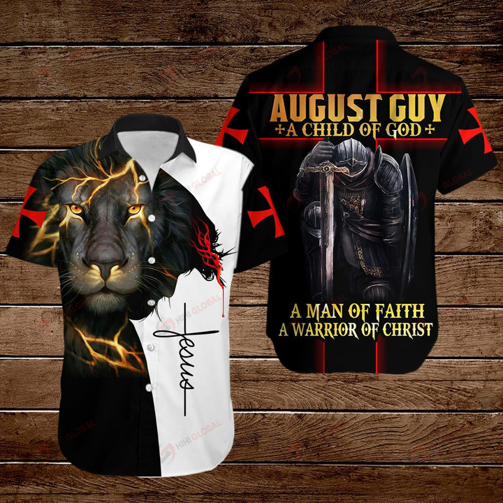 August guy A child of God A man of Faith A warrior of Christ ALL OVER PRINTED SHIRTS hoodie 3d