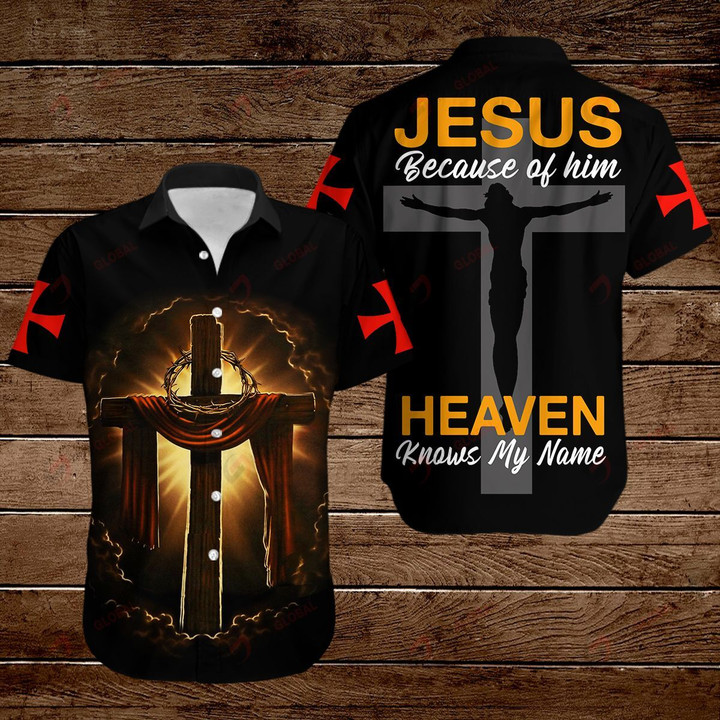 Jesus because of him Heaven knows my name ALL OVER PRINTED SHIRTS hoodie 3d