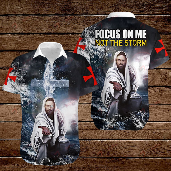 Focus on me not the storm Jesus Christ ALL OVER PRINTED SHIRTS DH090918