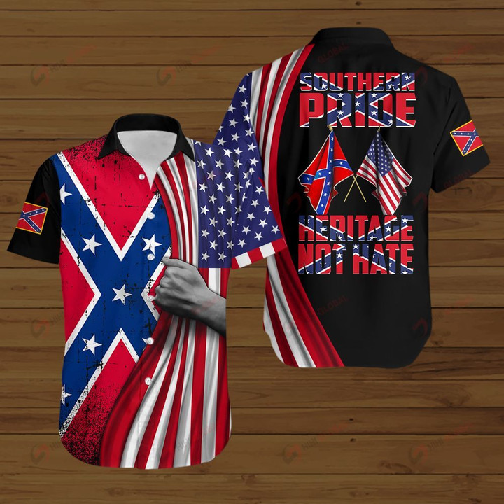 Confederate States Southern Pride Heritage not hate ALL OVER PRINTED SHIRTS DH091505