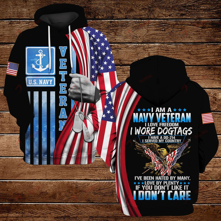 I am a navy veteran I love freedom ALL OVER PRINTED SHIRTS