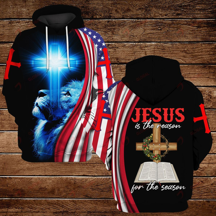 Jesus is the reason for the season blue lion ALL OVER PRINTED SHIRTS DH092304