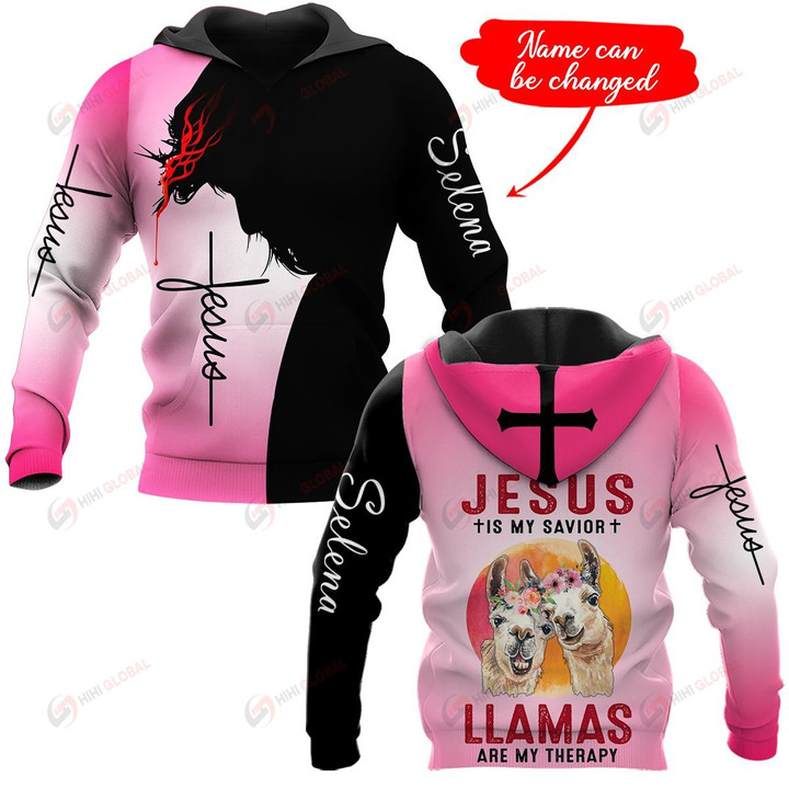 Jesus is my savior LLamas are my therapy personalized ALL OVER PRINTED SHIRTS