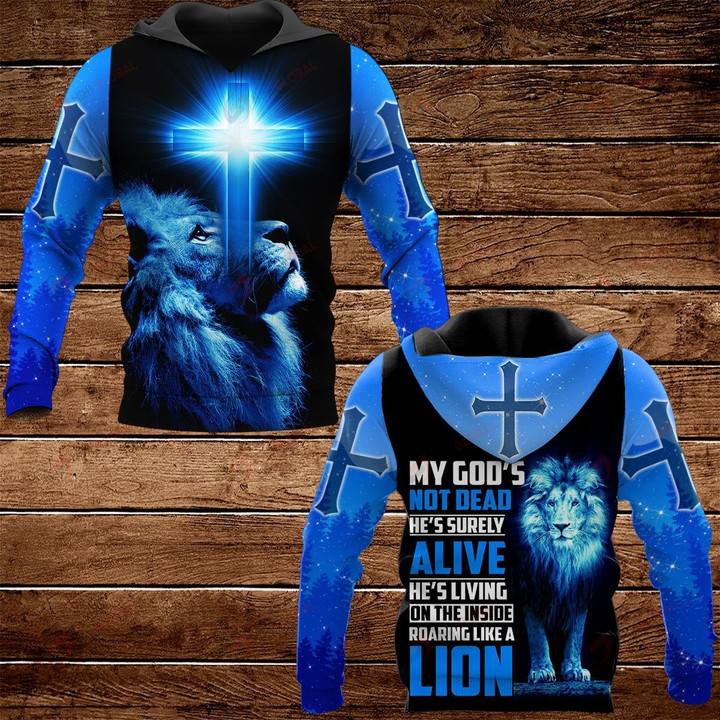 My God He's living on the inside roaring like a lion  ALL OVER PRINTED SHIRTS DH102012