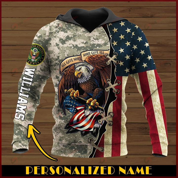 All gave some some gave all Army Personalized name ALL OVER PRINTED SHIRTS DH102008