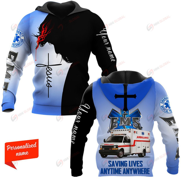 Saving Lives Anytime Anywhere EMS Paramedic Personalized ALL OVER PRINTED SHIRTS