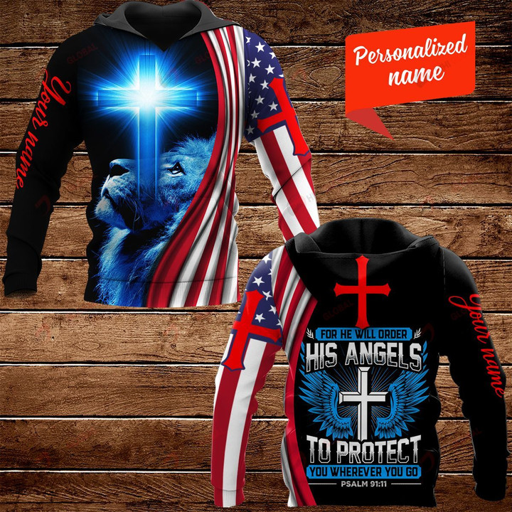 For He Will Order His Angels To Protect You Wherever You Go PASLM 91:11 Personalized ALL OVER PRINTED SHIRTS