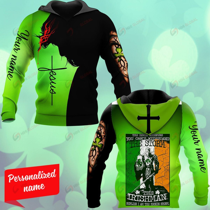 The Devil Whispers You  Withstand The Storm The Irishman Replies I Am The Feckin Storm Patrick's Day Personalized ALL OVER PRINTED SHIRTS