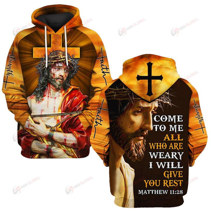 Come To Me All Who Are Weary I Will Give You Rest Matthew 11:28 ALL OVER PRINTED SHIRTS