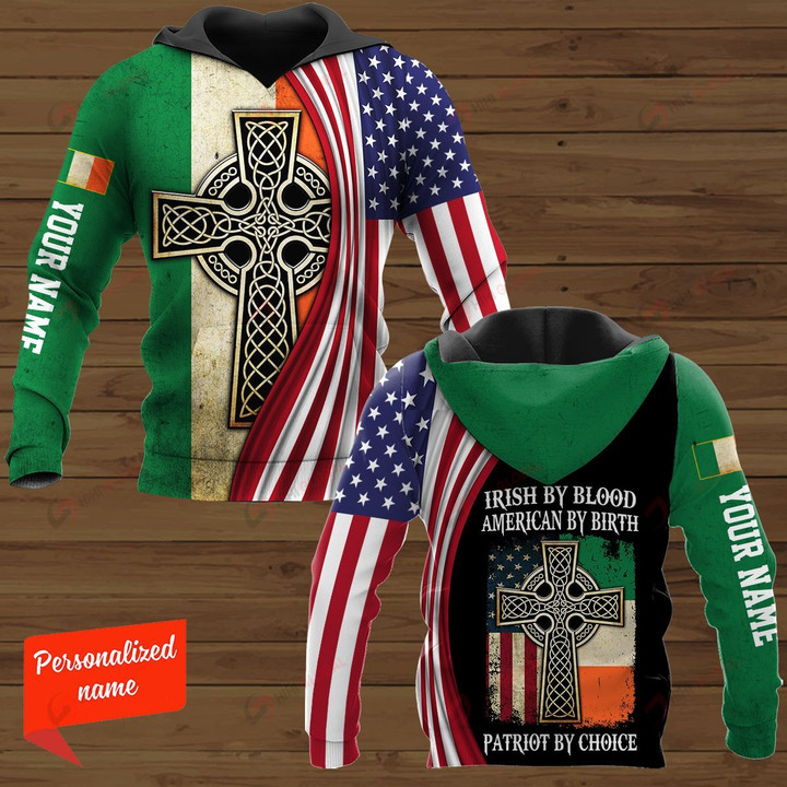 Irish By Blood American By Birth Patriot By Choice Patrick's Day Personalized ALL OVER PRINTED SHIRTS