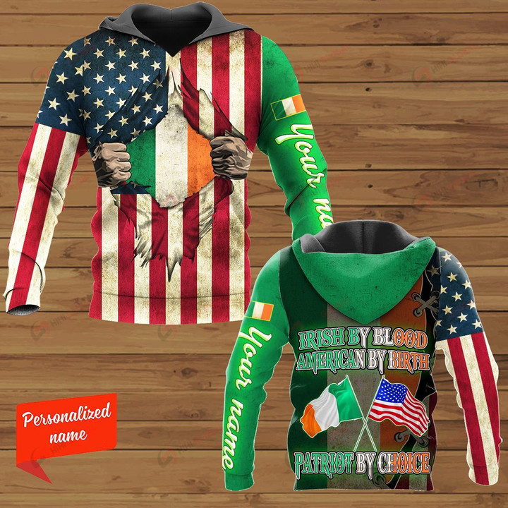 Irish By Blood American By Birth Patriot By Choice Patrick' Day Personalized ALL OVER PRINTED SHIRTS