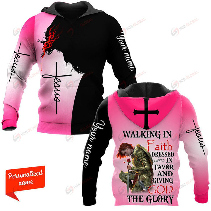 Walking In Faith Dressed In Favor And Giving God The Glory Personalized ALL OVER PRINTED SHIRTS
