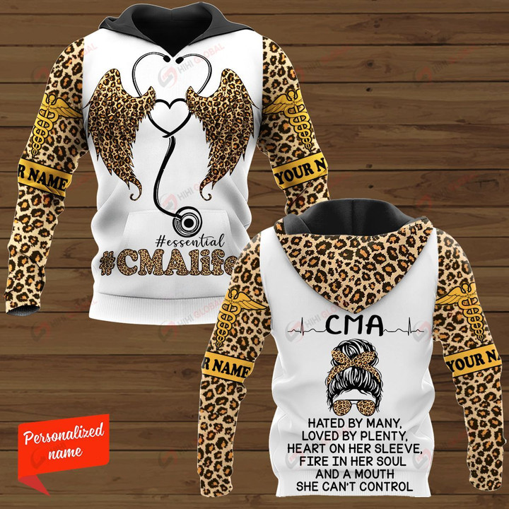 CMA Hate By Many Loved By Plenty, Heart On Her Sleeve, Fire In Her Soul And A Mouth She Can't Control Certified Medical Assistant Nurse Personalized ALL OVER PRINTED SHIRTS