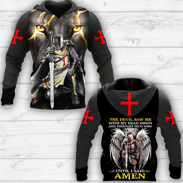 The Devil Saw Me With My Head Down And Thought He'd Won Until Said Amen ALL OVER PRINTED SHIRTS