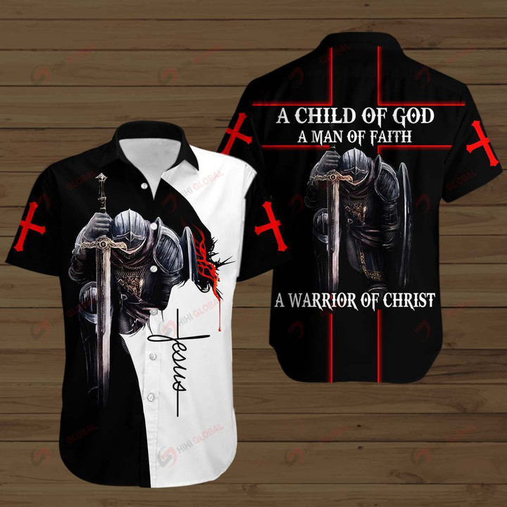 A Child of God a man of Faith a warrior of Christ Knight Jesus ALL OVER PRINTED SHIRTS DH070801