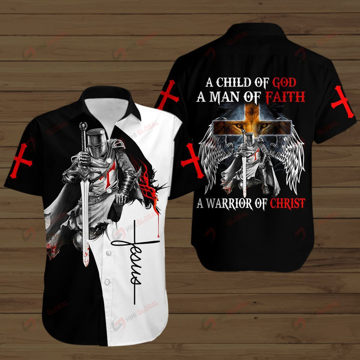 A Child of God a Man of Faith a Warrior of Christ ALL OVER PRINTED SHIRTS