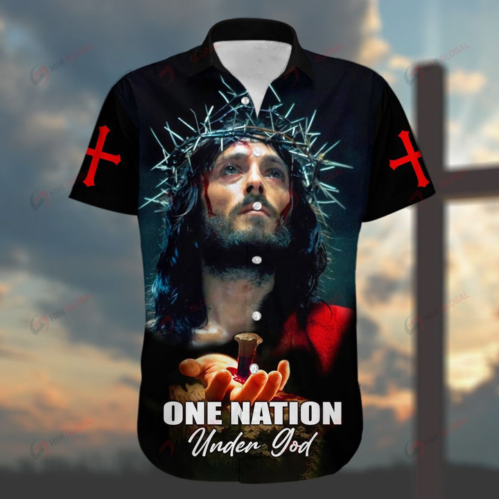 One Nation under God Jesus Christian ALL OVER PRINTED SHIRTS