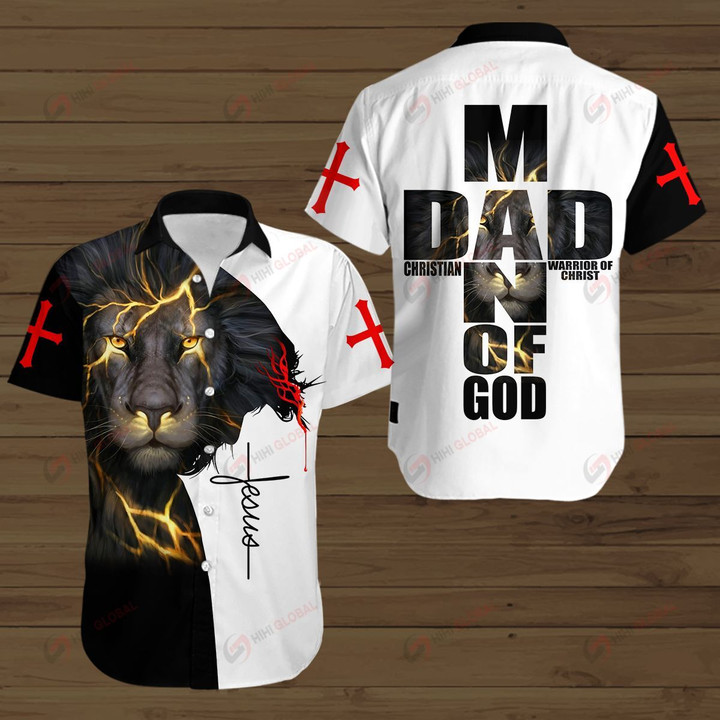 Dad Man of God Christian Warrior of Christ ALL OVER PRINTED SHIRTS