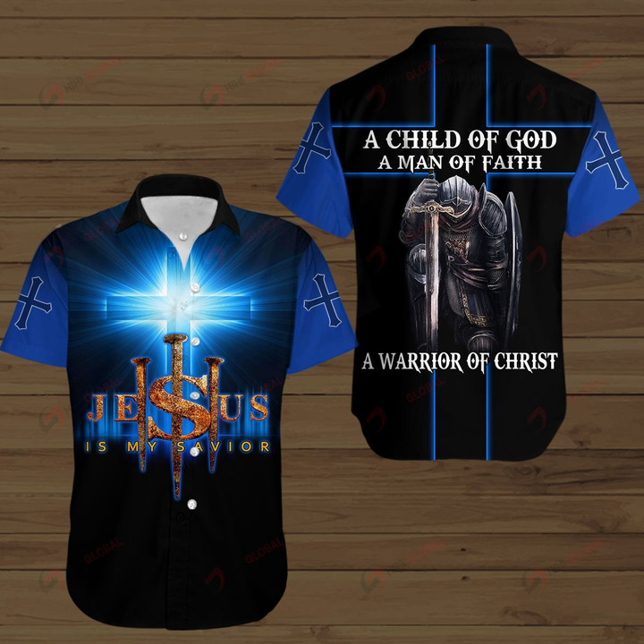 A Child of God A Man of Faith a Warrior of Christ Knight Jesus is My Savior ALL OVER PRINTED SHIRTS
