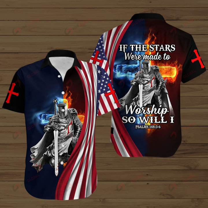If The Stars Were Made To Workship So I Will Christian Jesus Knight  ALL OVER PRINTED SHIRTS