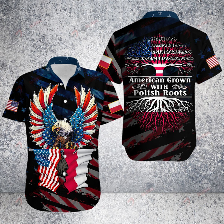 American Grown With Polish Roots Poland United States Eagle Best gift for Independence Day ALL OVER PRINTED SHIRTS