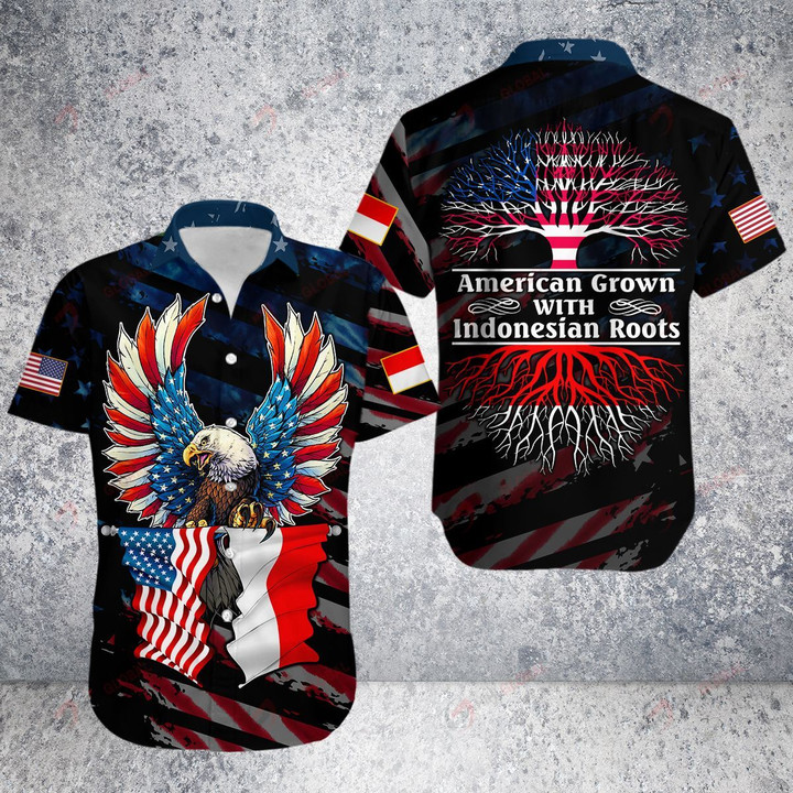 American Grown With Indonesian Roots Indonesia United States Eagle Best gift for Independence Day ALL OVER PRINTED SHIRTS