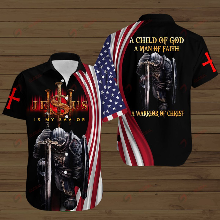 A Child of God a Man of Faith A Warrior of Christ ALL OVER PRINTED SHIRTS