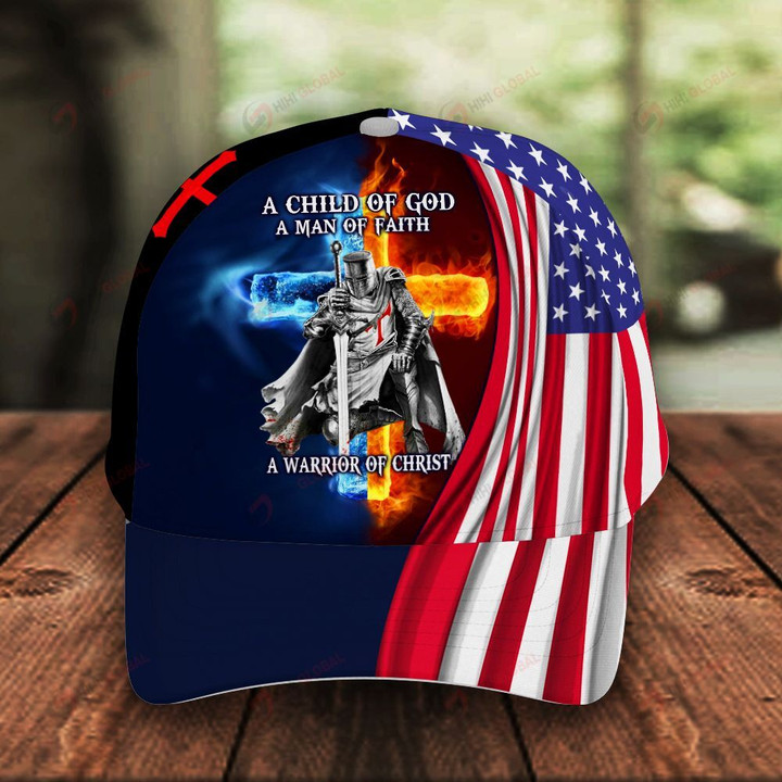 Jesus Christ A Child of God Faith Knight Classic 3d Cap ALL OVER PRINTED